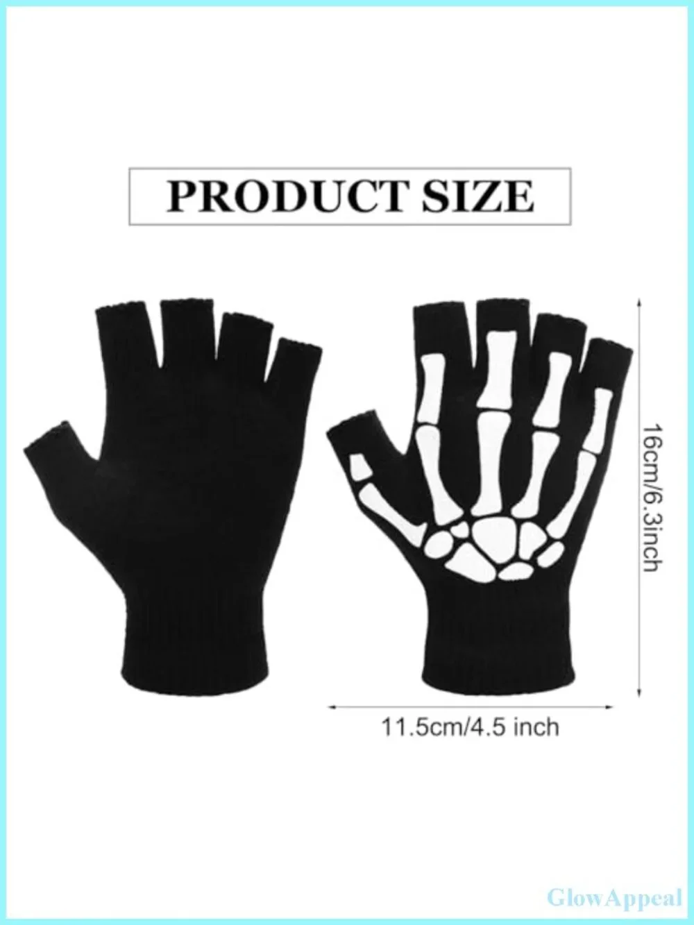 Skeleton Fingerless Gloves Cotton Acrylic Spandex Unisex Halloween Costume